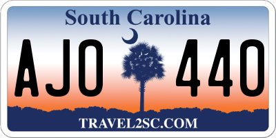 SC license plate AJO440