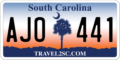 SC license plate AJO441