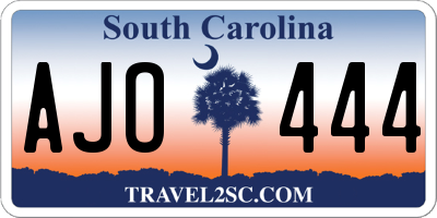 SC license plate AJO444