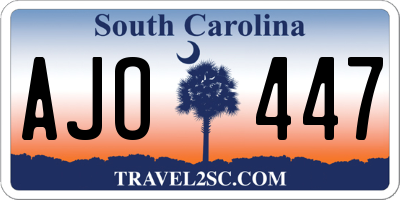 SC license plate AJO447