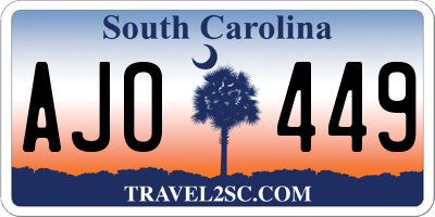 SC license plate AJO449