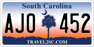 SC license plate AJO452
