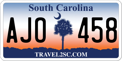 SC license plate AJO458