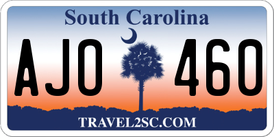 SC license plate AJO460