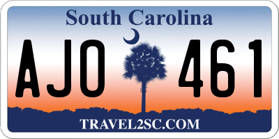 SC license plate AJO461
