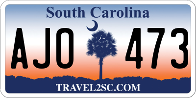 SC license plate AJO473