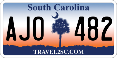 SC license plate AJO482