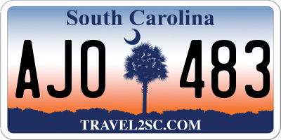SC license plate AJO483