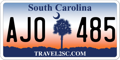 SC license plate AJO485