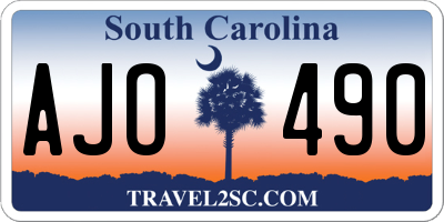 SC license plate AJO490