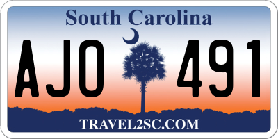 SC license plate AJO491