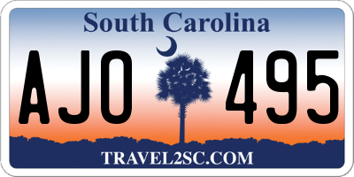 SC license plate AJO495