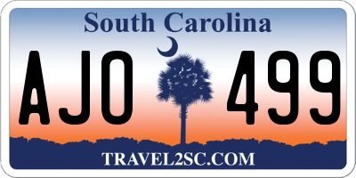 SC license plate AJO499