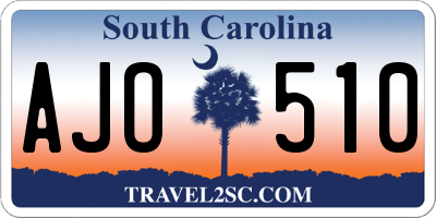 SC license plate AJO510