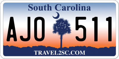SC license plate AJO511