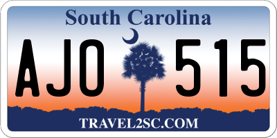 SC license plate AJO515