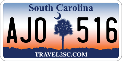 SC license plate AJO516
