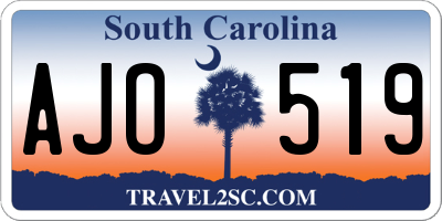 SC license plate AJO519