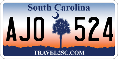 SC license plate AJO524