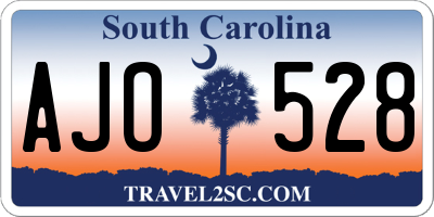 SC license plate AJO528