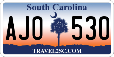 SC license plate AJO530