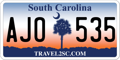 SC license plate AJO535