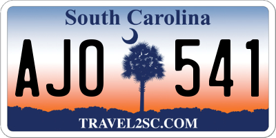 SC license plate AJO541