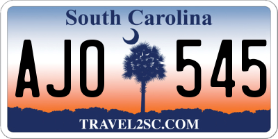 SC license plate AJO545