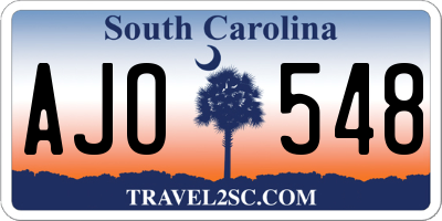 SC license plate AJO548