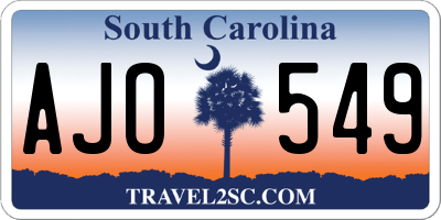 SC license plate AJO549