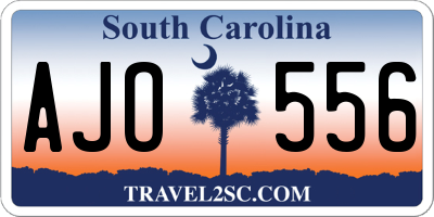 SC license plate AJO556