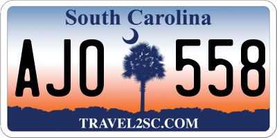 SC license plate AJO558
