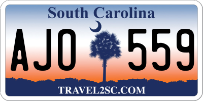 SC license plate AJO559