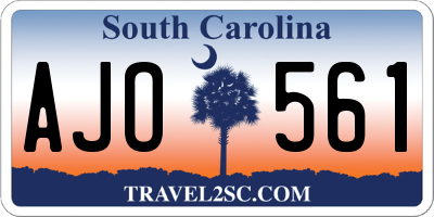 SC license plate AJO561