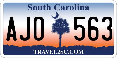 SC license plate AJO563