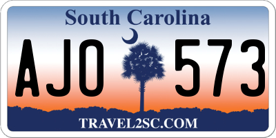 SC license plate AJO573