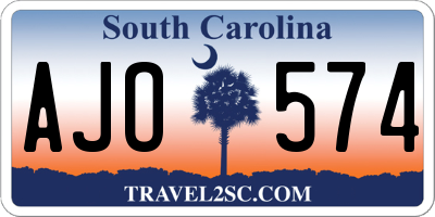 SC license plate AJO574