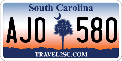 SC license plate AJO580