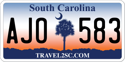 SC license plate AJO583