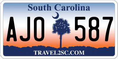 SC license plate AJO587