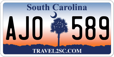 SC license plate AJO589