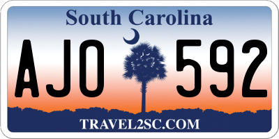 SC license plate AJO592