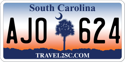 SC license plate AJO624