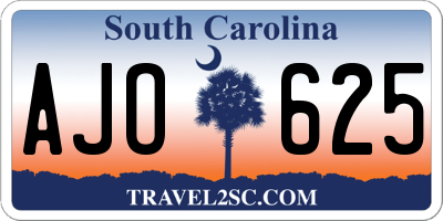 SC license plate AJO625