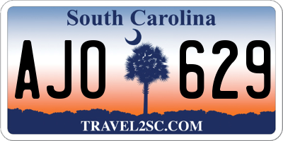 SC license plate AJO629
