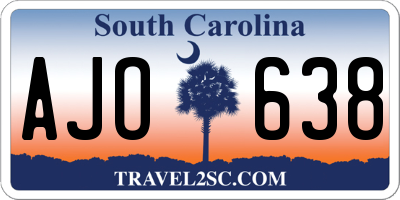 SC license plate AJO638