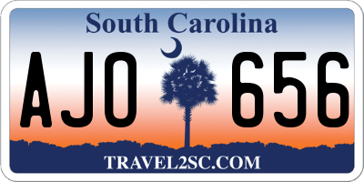 SC license plate AJO656