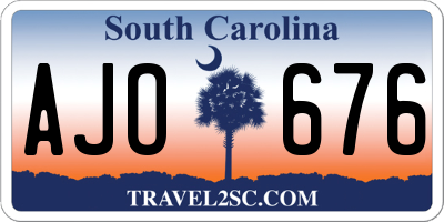 SC license plate AJO676