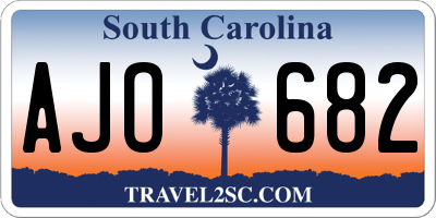 SC license plate AJO682