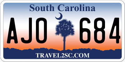 SC license plate AJO684